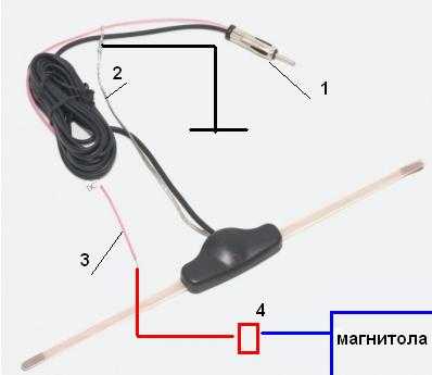 Схема подключения выдвижной антенны автомобиля