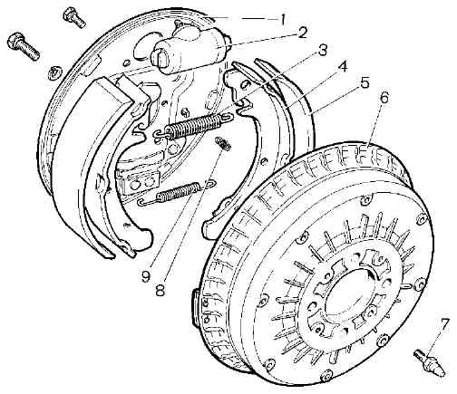 Схема задних колодок ваз 2110