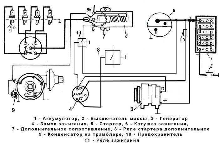 Схемы зажигания уаз 469