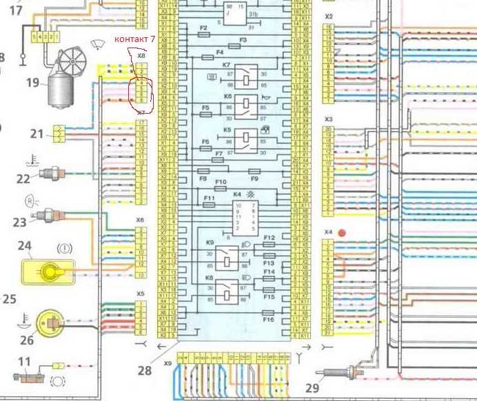 Схема проводки на ваз 2114 инжектор 8