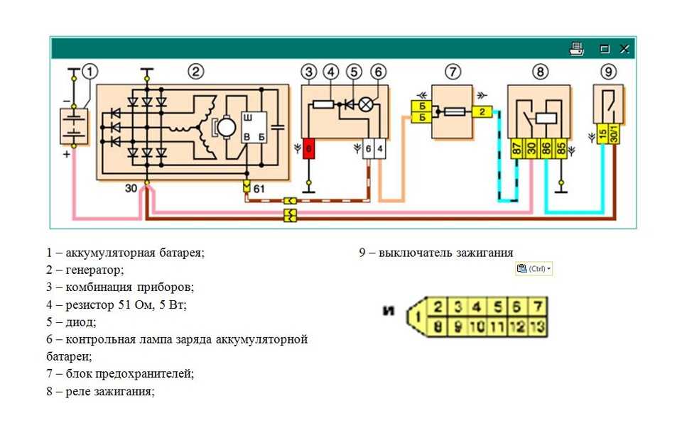 Схема возбуждения генератора ваз