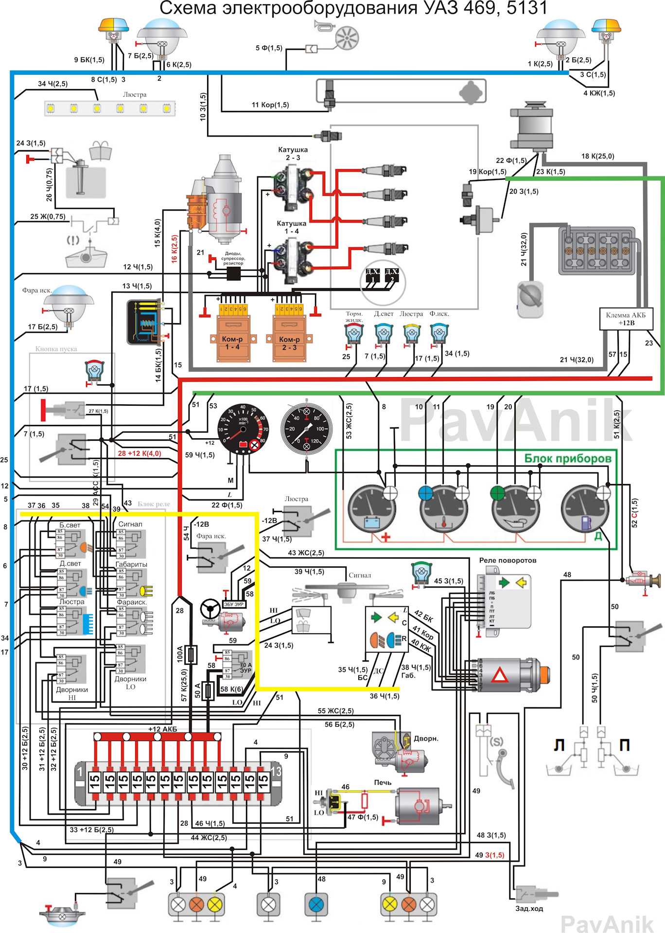Схема электропроводки уаз 390945 фермер