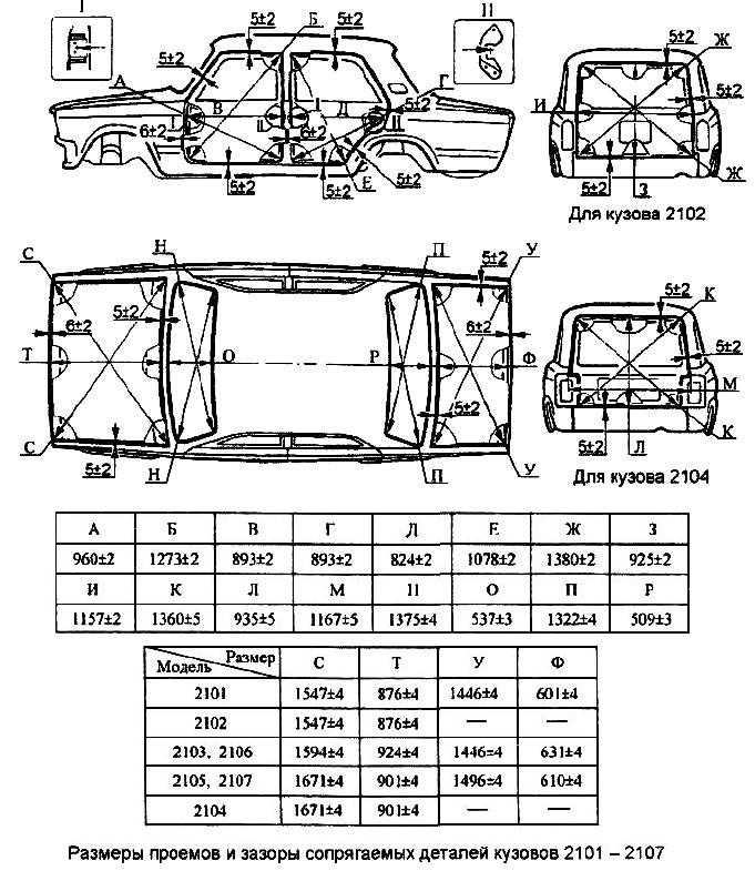 Ваз 2105 чертеж кузова