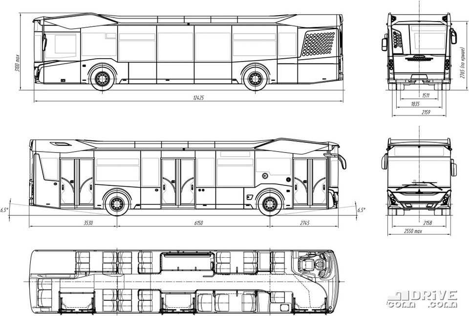 Автобус маз схема