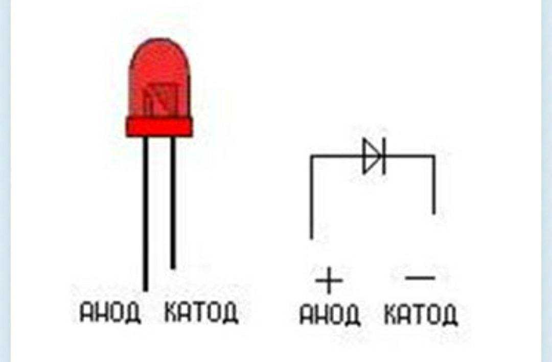 Как обозначается светодиод на схеме