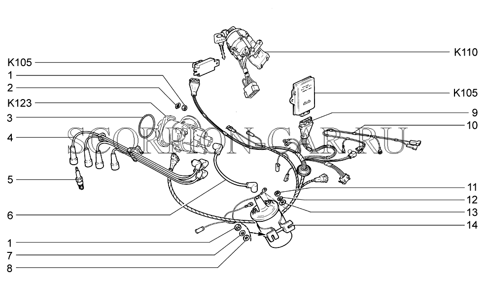 Схема подключения катушки зажигания ваз 2110 8 клапанов