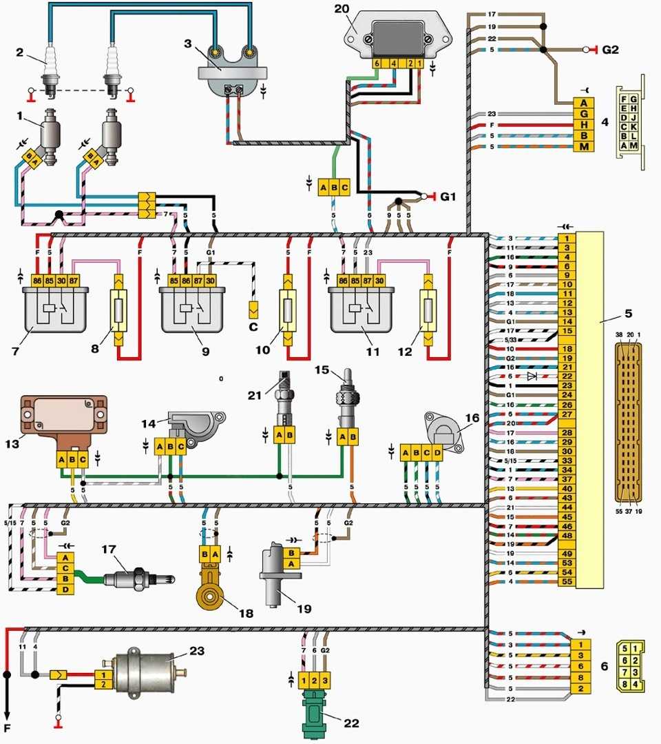 Ваз 1111 схема электропроводки