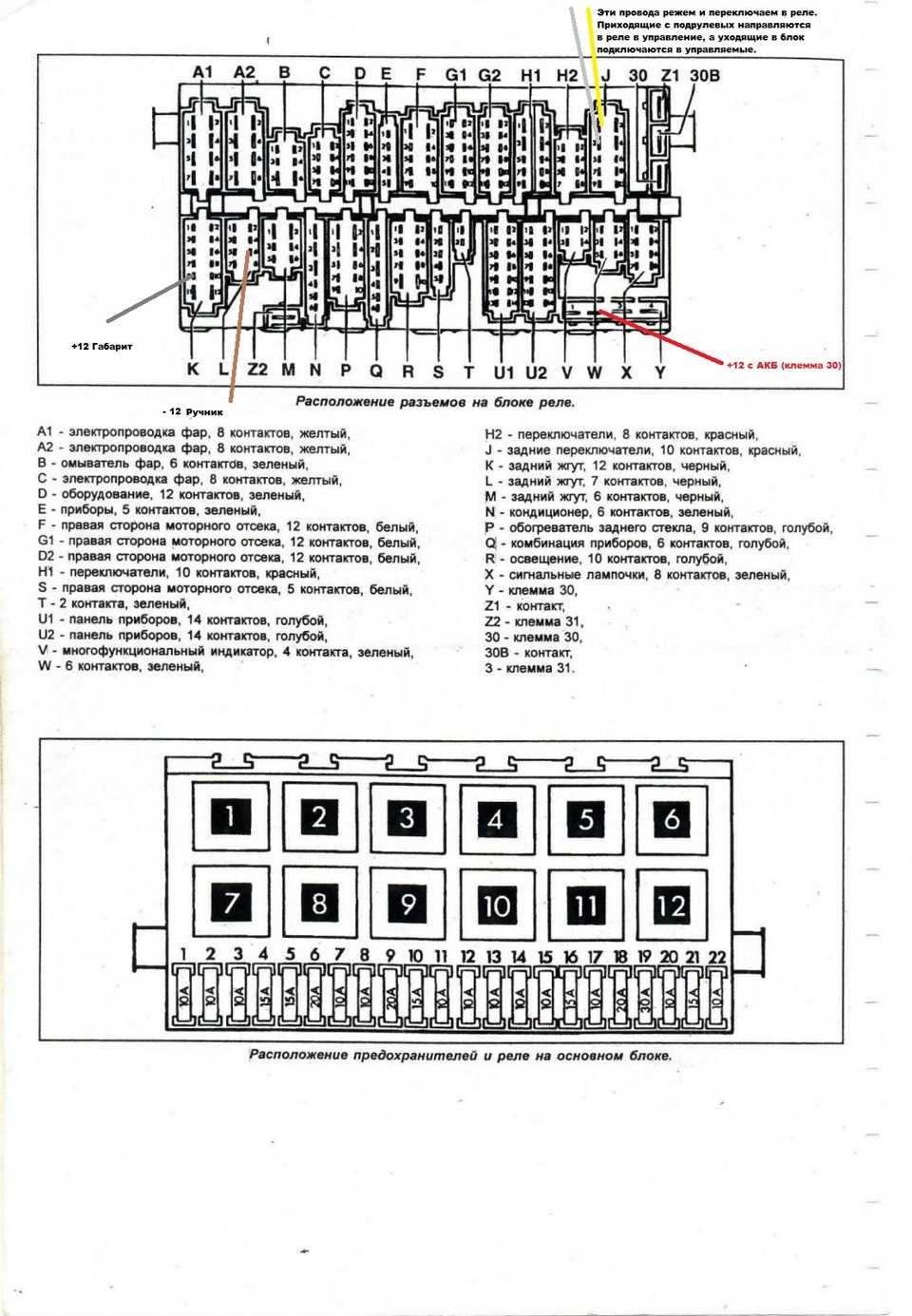 Схема предохранителей фольксваген в3